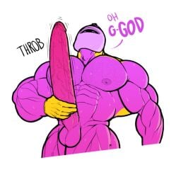 balls bara big_muscles big_penis boner erection helmet kirby_(series) lanzer male male_only masturbation muscles muscular nintendo nude penis penis_expansion ripped-saurian solo solo_male