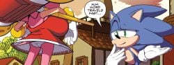 1boy 1boy1girl 1girls amy_rose anonymous_artist ass big_breasts comic_panel female male panties sonic_(series) sonic_the_hedgehog sonic_the_hedgehog_(comics) unknown_artist unknown_source upskirt