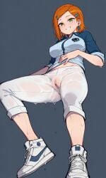 1girls ai_generated ass ben_10 big_breasts cameltoe gwen_tennyson orange_hair pussy pussy_juice rcos short_hair solo solo_female solo_focus tennis_shoes thick_thighs