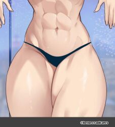1girls solo female_only female female_focus fingers fingernails midriff belly navel belly_button thighs thick_thighs groin slim_waist slim_female narrow_waist slender_waist slender_body lean_figure wide_hips simple_background highres high_resolution standing digital digital_media digital_art digital_drawing digital_media_(artwork) digital_drawing_(artwork) 2d 2d_(artwork) 2d_artwork drawing blue_background beneceadraws stomach abs muscular muscular_female fit_female inguinal_crease inguinal_ligament legs_closed legs_together thighs_together thong underwear panties black_thong black_underwear black_panties groin_tendon curvy curvy_figure curvy_body curvy_female curvy_hips bare_skin bare_hands bare_midriff bare_belly bare_navel bare_hips bare_thighs bare_legs curvaceous curvaceous_figure curvaceous_body curvaceous_female curvaceous_hips exposed_skin exposed_midriff exposed_belly exposed_navel exposed_hips exposed_thighs exposed_legs original_artwork original_art original oc original_character