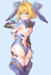 ass ass_focus blonde_hair breasts chomo_(engawaparty) fiora_(xenoblade) green_eyes sideboob tagme xenoblade_(series) xenoblade_chronicles