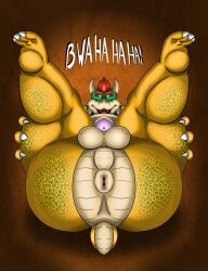 anthro anus anus_focus ass balls big_butt bowser butt_focus claws genitals hi_res horn koopa legs_up male mario_(series) nintendo nude penis presenting presenting_anus presenting_hindquarters scalie solo sunflower_fox thick_thighs