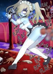 anal_sex animal_penis ass bandage bandage_on_pussy censored disgaea disgaea_5 gixar maid maid_(disgaea) maid_uniform mosaic_censoring nippon_ichi_software no_panties pasties penis prinny public public_nudity public_sex sex stitches upskirt zombie zombie_girl