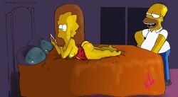 1boy 1girls age_difference artist_request ass bare_breasts bed bedroom being_watched big_ass breasts breasts_out casual casual_nudity daughter dress_down dress_up earrings eyes father father_and_daughter female full_body half-closed_eyes homer_simpson incest indoors lisa_simpson lying male no_bra no_panties no_underwear older_male on_bed on_stomach open_eyes parent parent_and_child piercing reading reading_book red_clothing shaded side_view spiky_hair straight tagme the_simpsons unaware updress voyeur yellow_body younger_female