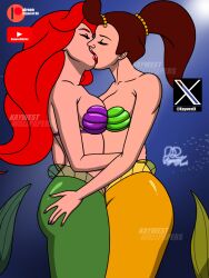 2girls adella ariel ariel's_sisters ariel_(the_little_mermaid) big_ass big_breasts breasts bust busty curvaceous curvy curvy_figure digital_media_(artwork) disney disney_princess female hips hourglass_figure huge_ass huge_breasts incest kaywest large_ass large_breasts light-skinned_female light_skin mature mature_female mermaid mermaid_tail princess royalty sisters slim_waist the_little_mermaid thick thick_hips top_heavy voluptuous waist wide_hips yuri