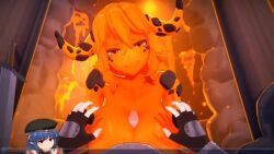 3d animated anna_anon cum_between_breasts huge_breasts long_hair mp4 orange_body orange_hair orange_slime_(anna_anon) paizuri pov sana_(anna_anon) sex slime_fighter_(anna_anon) slime_girl sound tagme titjob video