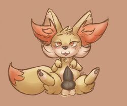 2013 blush canine canine_penis chest_tuft empa fennec fennekin fox knot looking_at_viewer male_only nintendo penis pokemon pokemon_(species) pokemon_xy solo tongue video_games ycr