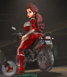 1girls 3d 3d_(artwork) ass back backboob big_ass big_breasts big_butt big_thighs blue_eyes bodysuit boots breasts brown_hair bubble_ass bubble_butt butt curvy dat_ass dat_butt earrings eyeshadow female female_only gamer126i human human_only kabalmystic_(style) light-skinned_female light_skin lips lipstick long_hair looking_back makeup mario_(series) motorcycle nail_polish nintendo on_motorcycle on_vehicle pauline pauline_(aero) pauline_(mario) purple_eyeshadow racing_suit red_lipstick red_nail_polish red_nails solo thick thick_ass thick_butt thick_hips thick_thighs thighs vehicle wide_hips