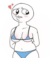artist_request bikini bikini_bottom bikini_top biting_lip biting_own_lip blushing female female_only flurk rule_63 solo stonetoss tagme tagme_(artist) unknown_artist webcomic webcomic_character white_body white_skin