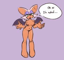 1girls anthro brapplesauce breasts female furry nude pubic_hair rouge_the_bat sonic_(series) tagme
