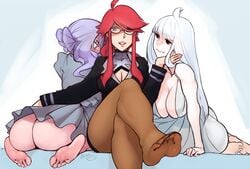 3girls ass barefoot breasts cloyster dewgong elite_four feet female female_only glasses human human_only lorelei_(pokemon) lorelei_(pokemon_lgpe) pokemon pokemon_frlg pokemon_lgpe pokemon_rgby red_hair scas stockings video_games