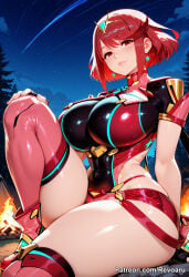 1girl ai_generated big_breasts female mature_female pyra pyra_(xenoblade) red_hair revoaru thick_thighs thighs xenoblade_(series) xenoblade_chronicles_2