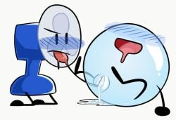 battle_for_dream_island battle_for_dream_island_again bfb bfdi bfdia bubble_(bfdi) fanny_(bfdi) object_shows pussy pussy_juice saliva saliva_puddle saliva_string tounge tounge_out