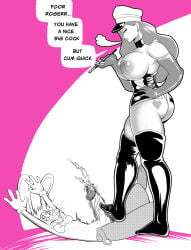areolae big_breasts big_penis cumming dominatrix femdom jessica_rabbit latex latex_clothing malesub roger_rabbit sutema thighhighs trampling who_framed_roger_rabbit