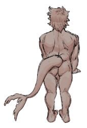 anthro anthro_only aquatic_mammal back_muscles backsack balls balls_between_thighs ballsack big_butt big_butt_(male) big_butt_humiliation brown_fur brown_hair butt butt_crack butt_focus buttocks digital_drawing_(artwork) digital_media_(artwork) full_body full_body_view fullbody fur furry furry_male leaning_on_object marine_mammal mr_shrink oc original original_character overweight overweight_anthro overweight_male pinniped pinniped_humanoid seal seal_humanoid seal_tail solo solo_anthro solo_male tail tight_butt walrus