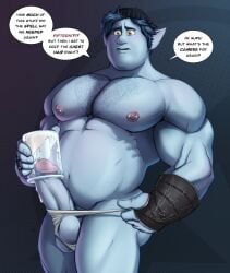 1boy 2021 balls bara barley_lightfoot blitzturner dad_bod disney erection gay male male_only muscular nipple_piercing nipples onward_(2020) penis piercing pixar solo tagme yaoi