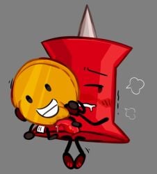 battle_for_dream_island battle_for_dream_island_again bfb bfdi bfdia coiny coiny_(bfdi) object_shows pin_(bfdi) plushie plushophilia precum tentacle_penis