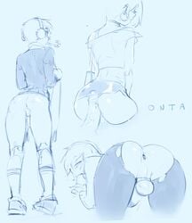 2boys androgynous anus ass back buttjob crossdressing fellatio femboy gay girly male male_only monochrome onta oral oral_sex penis solo_focus tagme testicles text trap