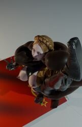 3d atomic_heart big_penis blender cheating cheating_female cheating_wife cock cock_worship comradecumslut dark-skinned_male dark_penis dark_skin female flexible flexible_female interracial interracial_sex left_(atomic_heart) magazine_cover male missionary missionary_position netorare penis robot robot_girl robot_humanoid sex splits text the_twins_(atomic_heart) vertical_splits