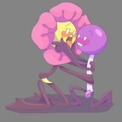 battle_for_dream_island battle_for_dream_island_again bfb bfdi bfdia flower_(bfdi) hugging lollipop_(bfdi) object_shows tentacle_penis tongue_out touching_face