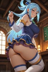 ai_art ai_generated aqua art cartoon_art honeywaifu konosuba nsfw thick_women