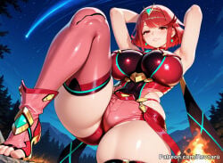 1girl ai_generated big_breasts female mature_female pyra pyra_(xenoblade) red_hair revoaru thick_thighs thighs xenoblade_(series) xenoblade_chronicles_2