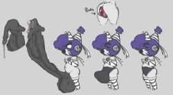 ambiguous_gender butt_plug buttplug clown dark_penis leggings nasty oc original original_character pale_skin penis penis_bigger_than_body purple_hair small_but_hung stockings tagme thighhighs thighs utaro_uta warts