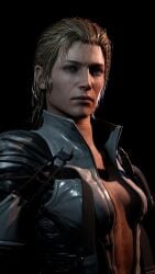 3d blonde_hair bodysuit chest cleavage female_only mature_female metal_gear_solid metal_gear_solid_delta milf mommy screenshot sexy the_boss video_game_character zipper_down
