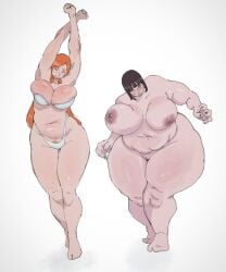 2girls bbw belly big_ass big_belly big_breasts bikini black_hair bleach bleach:_the_thousand-year_blood_war boruto:_naruto_next_generations bra brunette chubby chubby_female dudeman80085 fat hinata_hyuuga huge_breasts hyuuga_hinata inoue_orihime large_breasts long_hair naked naruto naruto_(series) orange_hair orihime_inoue overweight overweight_female shonen_jump thick_ass thick_thighs tummy