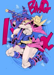 alternate_version_available areola_slip areolae bare_shoulders big_breasts big_butt blonde_female blonde_hair blush boots breasts breasts_bigger_than_head cleavage color_edit colored dark_magician_girl duel_monster female female_focus female_only green_eyes hair_between_eyes hat holding huge_breasts large_breasts light_skin long_hair looking_at_viewer lurking_judgement nipple_slip nipples no_bra open_mouth pobotto self_upload smile solo solo_female solo_focus wardrobe_malfunction yu-gi-oh!