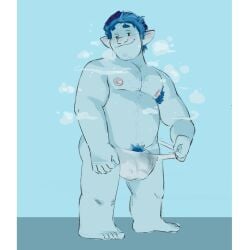 2021 barley_lightfoot bearnardo blue_hair chubby disney elf gay male male_only onward_(2020) pixar tagme yaoi