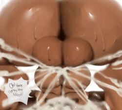 1girls anal ass barrybbeesly black_hair brown_eyes cellulite cum cum_everywhere cum_in_ass dark-skinned_female dark-skinned_male female gem_on_forehead giant gigantic_ass gigantic_balls huge_ass impossible_fit indian larger_male milf nude on_knees ponytail rough_sex sabahda size_difference smaller_female sweat thick_thighs unknown_male wide_hips