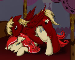 blonde_hair equine hair harmony horse love mate my_little_pony pegasus pony red_hair sex symphony_(character) wings