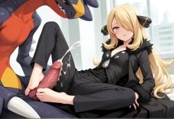1girls ai_generated bed bestiality black_coat black_high_heels black_pants blonde_hair breasts civitai civitai_lora cum cumshot cynthia_(pokemon) exposed exposed_breasts exposed_pussy feet female footjob fur_trim garchomp grey_eyes hair_over_one_eye high_heels human_female illustrious_(stable_diffusion) illustrious_xl indoors interspecies long_hair male_pokemon/female_human medium_breasts nintendo nipples nova_anime_xl nude penis pokegirl pokemon pokemon_(anime) pokemon_(creature) pokemon_(species) pokemon_character pokemon_dppt pokemon_protagonist pokemon_trainer pokephilia pussy sdxl sidelocks skinny solo stable_diffusion tagme toes vgt13