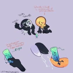 adamationz cool_and_swag_(artist) cum inanimate_insanity lightbulb_(ii) object_shows osc tentacle_penis test_tube_(ii) yin-yang_(ii)