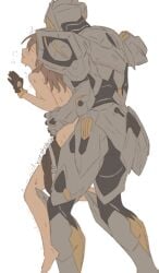 2girls against_wall ambiguous_penetration consensual firefly_(honkai:_star_rail) honkai:_star_rail korshokor lifting power_armor robot stelle_(honkai:_star_rail) strap-on yuri
