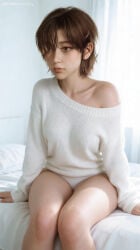 1girl ai_generated bikini_bottom casual_clothes evie_(stellar_blade) short_hair thighs tomboy