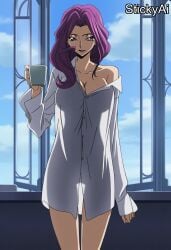 accurate_art_style ai_generated anime_coloring code_geass curvy female female_only mature mature_female milf pinup solo solo_female solo_focus stickyai