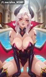 ai_art ai_generated alice_(mobile_legends) alixx_nswf(artist) big_breasts breasts demon_girl mobile_legends mobile_legends:_bang_bang red_eyes sex white_hair