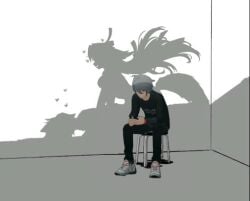 1girls 2boys billy_kid_(zenless_zone_zero) clothing cuck cuckold cuckolding female female_on_top fully_clothed fully_clothed_male girl_on_top gray_hair gray_hair_male grey_hair grey_hair_male hair heart heart_symbol implied_sex indoors light-skinned_male light_skin lowres male male_on_bottom males multiple_boys multiple_males netorare ntr riding sex shadow shadow_sex short_hair short_hair_male silhouette silhouette_sex sitting sitting_down sitting_on_chair starlight_billy_(zenless_zone_zero) straight straight_sex thiren unknown_artist wise_(zenless_zone_zero) ye_shunguang zenless_zone_zero