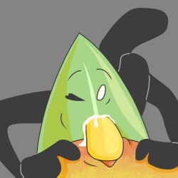 battle_for_dream_island battle_for_dream_island_again bfb bfdi bfdia blowjob coiny cum genital_slit leafy_(bfdi) object_shows one_eye_closed tentacle_penis