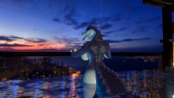 3d anthro ass back_view big_breasts big_tits blurry_background breasts city_background furry furry_only huge_breasts huge_tits in_water kroxigor kroxigor_(vulgarvictor) lizardman_(warhammer_fantasy) looking_at_viewer naked naked_anthro naked_female naked_furry pool queenstarvr scalie scalie_female scalie_only slim_waist sunset_background tail tits tongue tongue_out voluptuous voluptuous_anthro voluptuous_body voluptuous_female vrchat vrchat_avatar vrchat_media vrchat_model warhammer_(franchise) warhammer_fantasy
