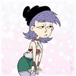 1girls animated animated_gif aroused artist_name blush breasts bulge covering covering_bulge eddy_nat full-face_blush hat long_hair original original_character purple_hair roxy_(eddy_nat) skirt solo standing throbbing_bulge throbbing_penis trans_woman transgender transgender_woman wide_eyed