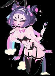 1girls bikini bunny_ears female female_focus female_only garter_straps lingerie muffet purple_hair purple_skin six_arms spider_girl thick_thighs thighhighs undertale usa37107692