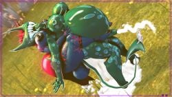 2futas 3d balls_deep bbcom belly_expansion big_breasts breasts cum cum_inside cum_pouring_out cumming cumming_from_anal_sex cumming_while_penetrating excessive_cum fucked_silly futa_on_futa futa_only futanari huge_breasts impregnation large_breasts nipple_piercing riding_on_back tongue_out zarissa_(covenhalo)