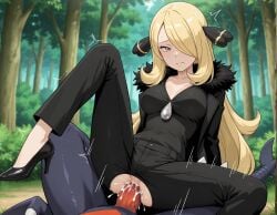 1girls ai_generated bestiality black_coat black_high_heels black_pants blonde_hair breasts civitai civitai_lora cum cynthia_(pokemon) exposed exposed_breasts exposed_pussy female fur_trim garchomp grey_eyes hair_over_one_eye high_heels human_female illustrious_(stable_diffusion) illustrious_xl interspecies long_hair male_pokemon/female_human medium_breasts nintendo nipples nova_anime_xl nude outdoors penis pokegirl pokemon pokemon_(anime) pokemon_(creature) pokemon_(species) pokemon_character pokemon_dppt pokemon_protagonist pokemon_trainer pokephilia pussy sdxl sex sidelocks skinny solo stable_diffusion tagme vaginal vgt13