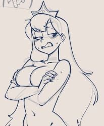 1girls blush breasts covering female monochrome nude princess_highground tagme teelokay_(artist)