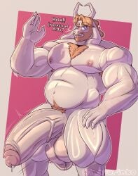 anthro asgore_dreemurr balls bara barazoku beard boner caprine deltarune erection facial_hair furry goat horns hyper_balls hyper_penis inayurinko male male_only muscles muscular nude penis solo solo_male undertale white_fur yellow_hair