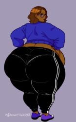 1girls bbw belly_overhang big_ass big_belly dark_skin dumptruck_ass fat fat_ass female female_only from_behind gigantic_ass glasses hands_on_hips hyper_ass jasmine29161093 jazzanna massive_ass obese overweight panties_visible_through_clothing pantylines sweater thick_thighs