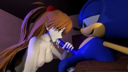 3d 3d_(artwork) asuka_langley_sohryu blowjob crossover cum cum_drip neon_genesis_evangelion sonic_(series) sonic_the_hedgehog sonic_the_hedgehog_(series) source_filmmaker